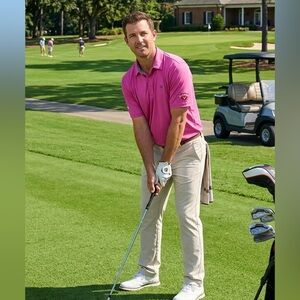 Men’s Hot Pink Calloway Opti-Dri Golf Shirt Size L